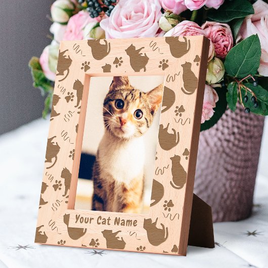Cat Silhouette Gegraveerde Lijstjes