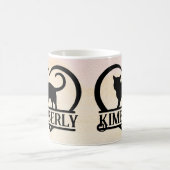 Cat Silhouette Heart Split Monogram Sunset Koffiemok (Center)