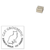 Cat silhouette logo, zithuisdier, mini 	rubberstempel (Gestempeld)