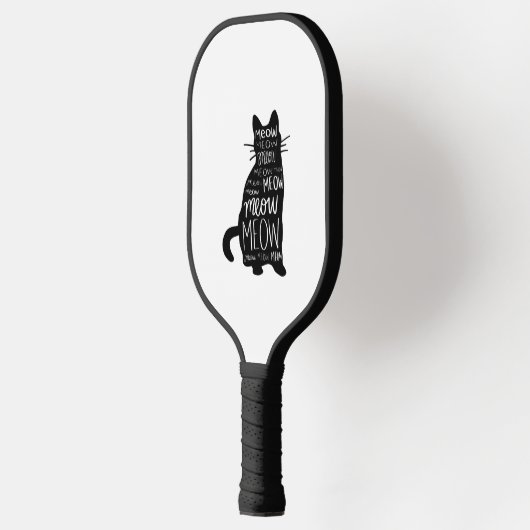 Cat Silhouette Meow Pickleball Paddle (Links)