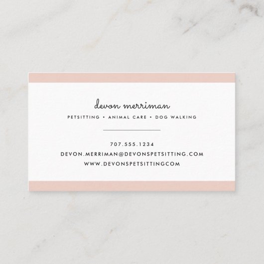 Cat Silhouette Petsitter Visitekaartje (Achterkant)