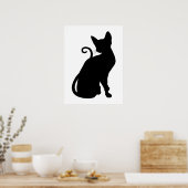 Cat Silhouette Poster (Keuken)