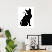 Cat Silhouette Poster (Thuiskantoor)