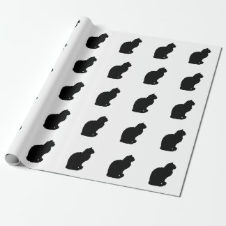 Cat Silhouette Wrapping Paper zwart-wit Cadeaupapier