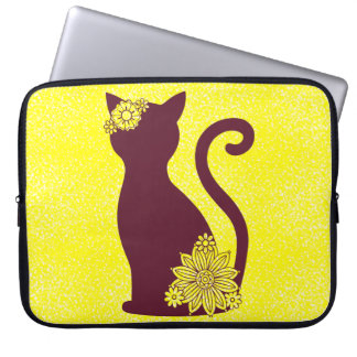  Cat Silhoutte-laptophoes Laptop Sleeve