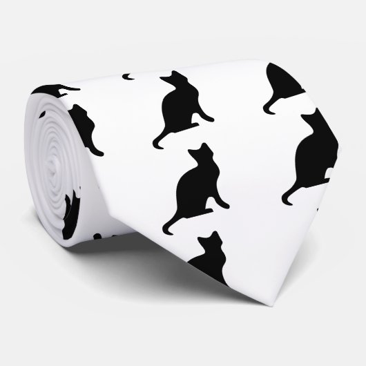 Cat Sillouete Stropdas (Opgerold)