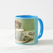 Cat Sipping Tea Custom Mok (Voorkant rechts)