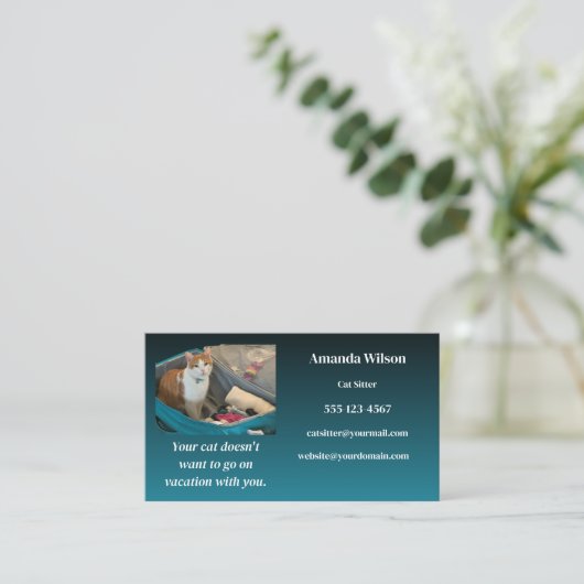 Cat Sitter-Visitekaartje Visitekaartje (Staand voorkant)