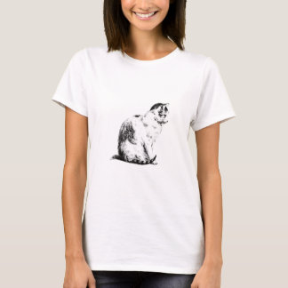 Cat sitting, to the right - art by Jean Bernard T-shirt