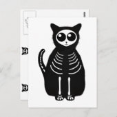 Cat Skeleton Cat Skeleton Cute Halloween Cartoon Briefkaart (Voorkant / Achterkant)
