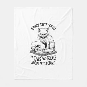 Cat Skull Halloween gemakkelijk afgeleid grappig b Fleece Deken
