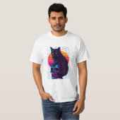 Cat & Skull Shirt – Abstracte Streetwear (Voorkant volledig)