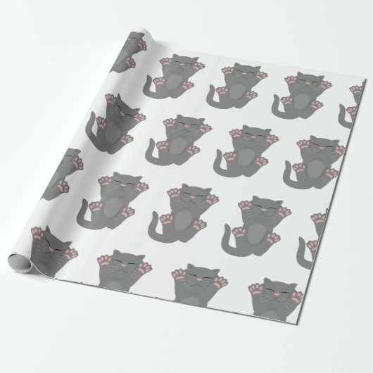 Cat Slaping Cadeaupapier (Uitgerold)