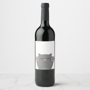Cat Slaping Wijn Etiket