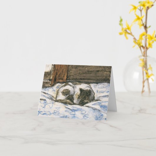 Cat Sleeping on a Bed by Claude Monet Kaart (Gele Bloem)
