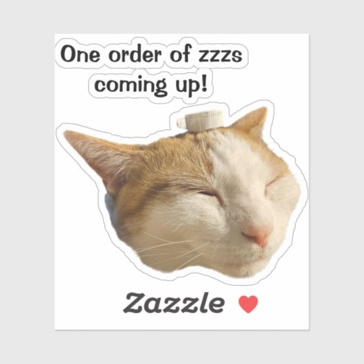 Cat Sleeping on the Job Sticker (Vel)
