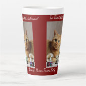 Cat Snow Globe, Image Names Text, Customize,  Latte Mok (Voorkant)