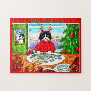 Cat, souris Noël puzzle puzzle