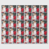 Cat sous le papier cadeau d'arbre de Noël (Plat)