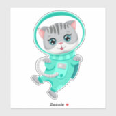Cat Space Astronaut Sticker (Vel)