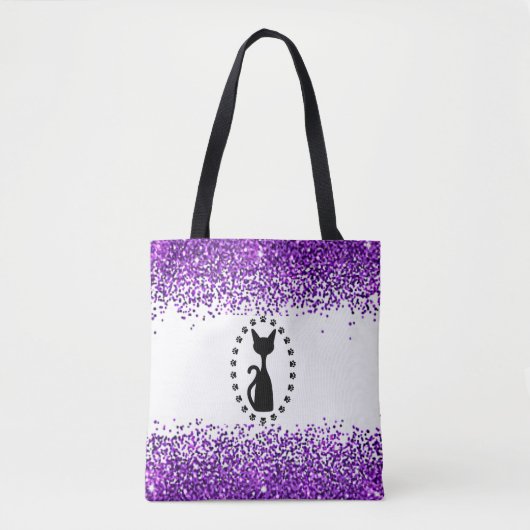 Cat Sparkle Canvas tas! Draagtas (Voorkant)