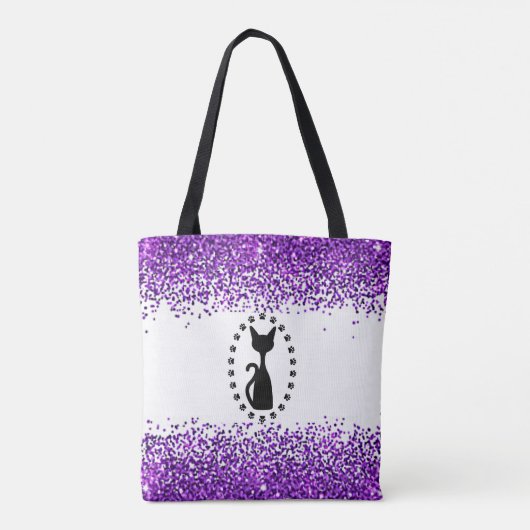 Cat Sparkle Canvas tas! Draagtas (Achterkant)