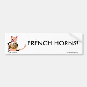 Cat Speel de Franse hoorn Bumpersticker