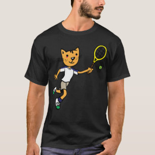 Cat speelt tennis badminton grappig badminton shir t-shirt