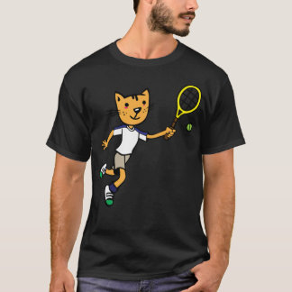 Cat speelt tennis badminton grappig badminton shir t-shirt