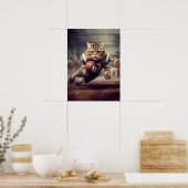 Cat Spelen Football - Touchdown Poster (Keuken)