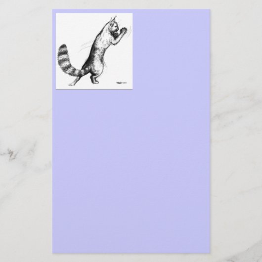 Cat Springing2 Briefpapier (Voorkant)