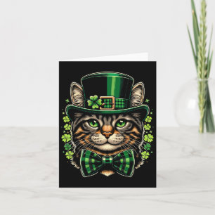 Cat St Patricks Day Mannen Vrouwen Kinder Happy St Kaart