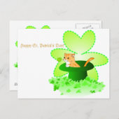 Cat St. Patrick's Day Postcard Briefkaart (Voorkant / Achterkant)