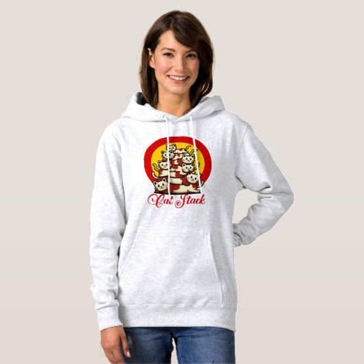 Cat Stack – Cute Stacked Kittens Hoodie (Voorkant volledig)