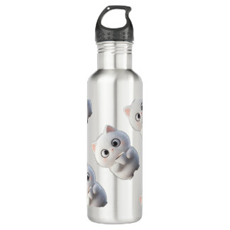 Cat stainless steel water bottle waterfles 