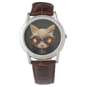 Cat Steampunk Gothic Retro Kat Horloge