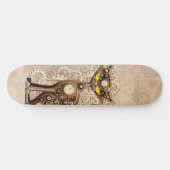 Cat Steampunk  Retro Style Machine Skateboard (Horizontaal)