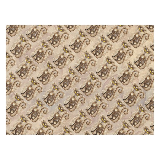 Cat Steampunk  Retro Style Machine Tafelkleed (Voorkant (Horizontaal))