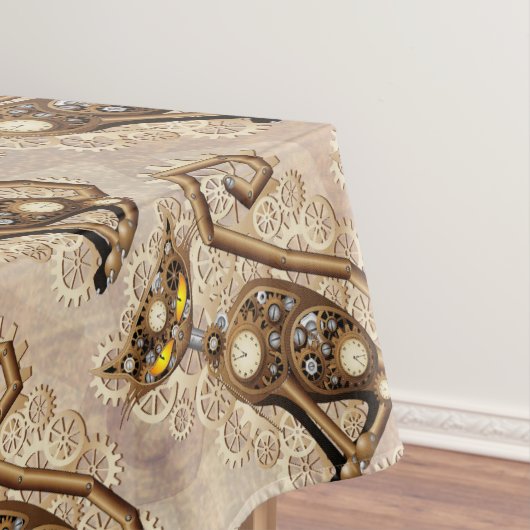 Cat Steampunk  Retro Style Machine Tafelkleed (Voorbeeld)