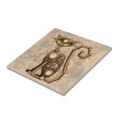 Cat Steampunk  Retro Style Machine Tegeltje (Zijkant)