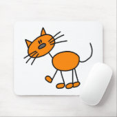 Cat Stick Figuur Mousepad Muismat (Met muis)