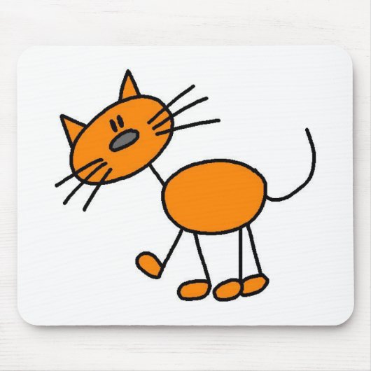 Cat Stick Figuur Mousepad Muismat (Voorkant)