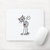 Cat Stick Figuur Mousepad Muismat (Met muis)