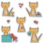 Cat Sticker Sheet - Dierlijke Pet Stickers (Voorkant)