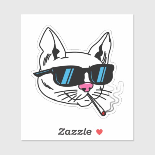 Cat Sticker-zonnebril Sticker (Vel)