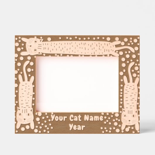 Cat Stretching Gegraveerde Lijstjes (Voorkant)