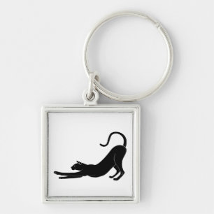 Cat Stretching Sleutelhanger
