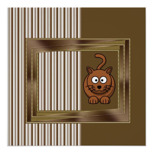 Cat Stripe Brown Poster Perfect Poster (Voorkant)
