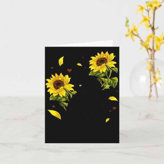 Cat Sunflower Christmas Tree Sun Flower Cat Lover Kaart (Gele Bloem)