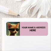 CAT SUNGLASSES PINK Return Address Labels (Insitu)